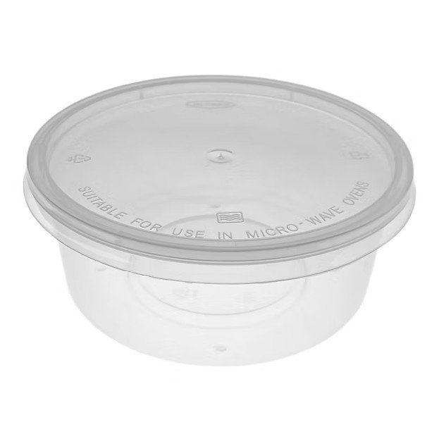 T1100 Clear Round Plastic Container and Lid