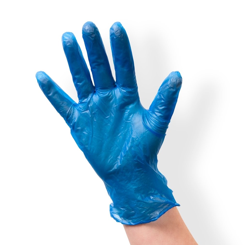 Blue Vinyl Glove (Powder Free) Medium