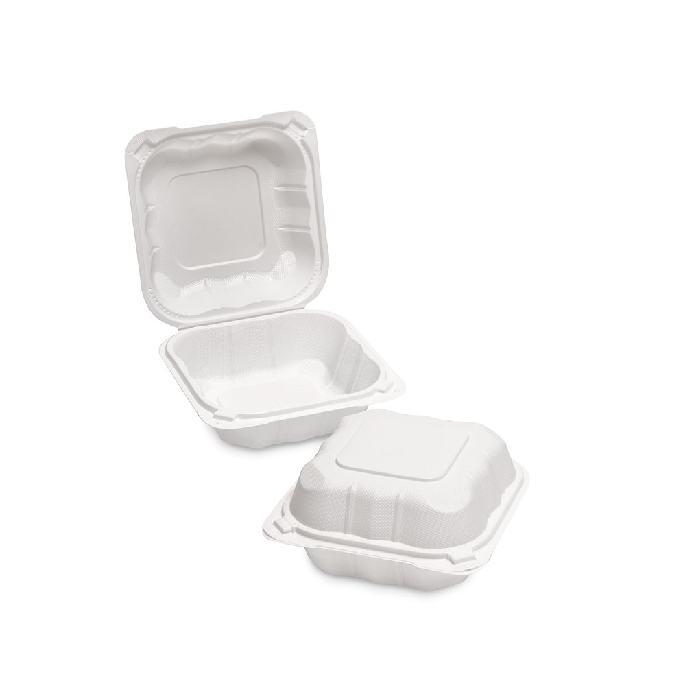 Microwave Burger Box (152x152x80mm/6×6”) White HP6
