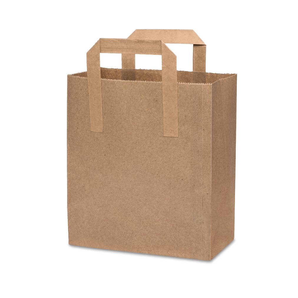 Brown Ext Handle Paper Bag (220x100x240mm/9x4x9″) Med