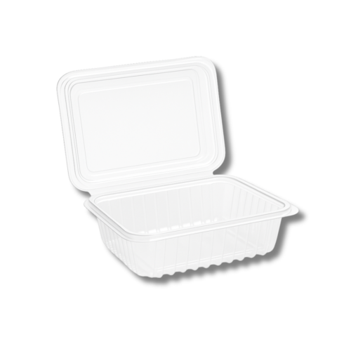 Hinged Food Container RPET (500ml/18oz) Clear