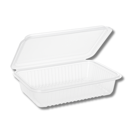 Hinged Food Container RPET (1000ml/35oz) Clear
