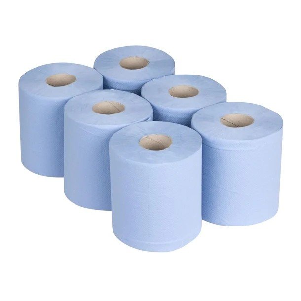 Blue  Rolls 2ply 500 sheet Embossed – 6 Pack
