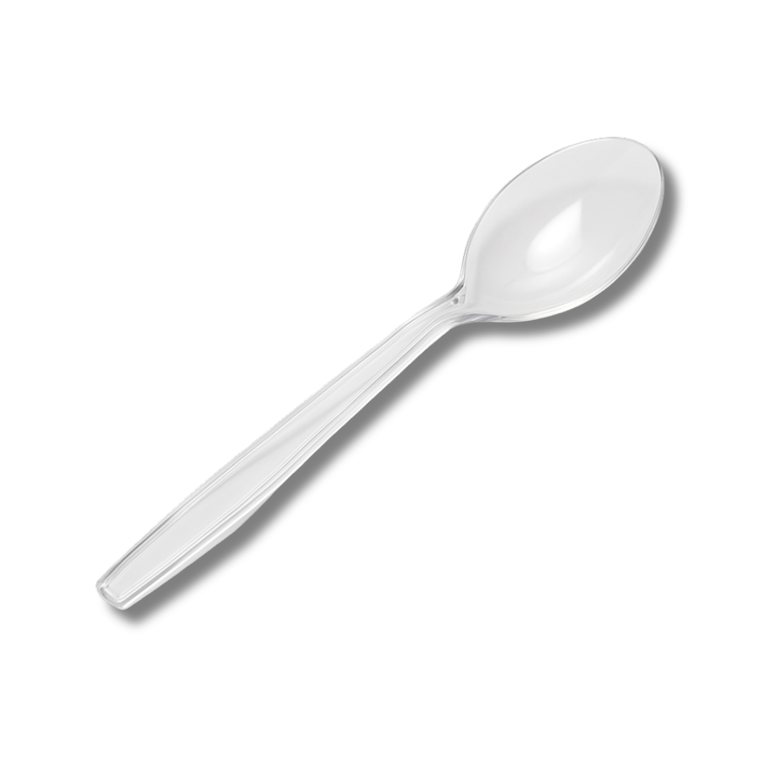 Clear Luxury Reusable PS (180mm/7.0″) Dessert Spoon