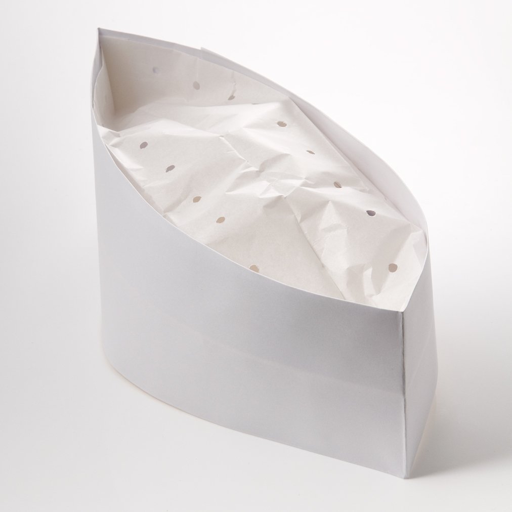 Paper Forage Hat Adjustable Size Plain White