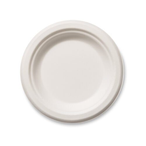 Bagasse Plate Round (180mm/7″) White