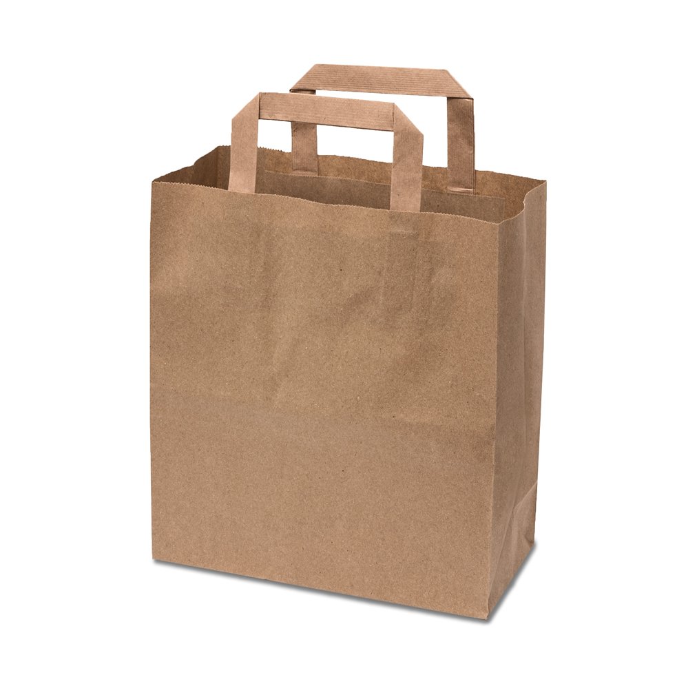 Brown Int Handle Paper Bag (220x100x240mm/9x4x9″) Med