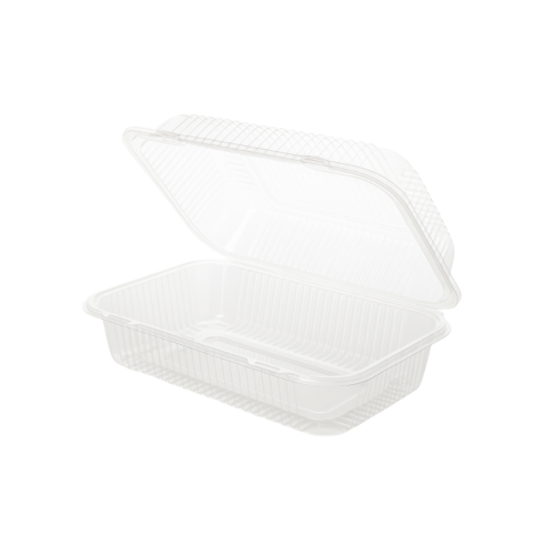Hinged Food Container RPET (1750ml/62oz) Clear