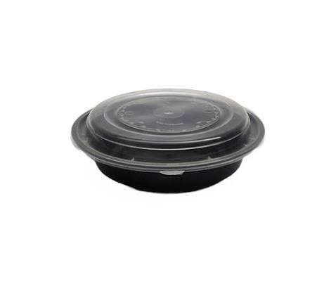 Plastic Round Black Containers & Lids