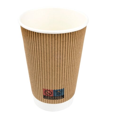 Triple Wall (Ripple) Hot Drink Cup (453ml/16oz) Brown
