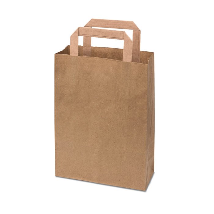 Brown Int Handle Paper Bag (190x80x250mm/7x3x10″) Sml