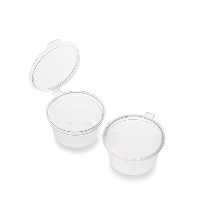 Microwave Portion Pot Round PP (28ml/1oz) Clear Hinge