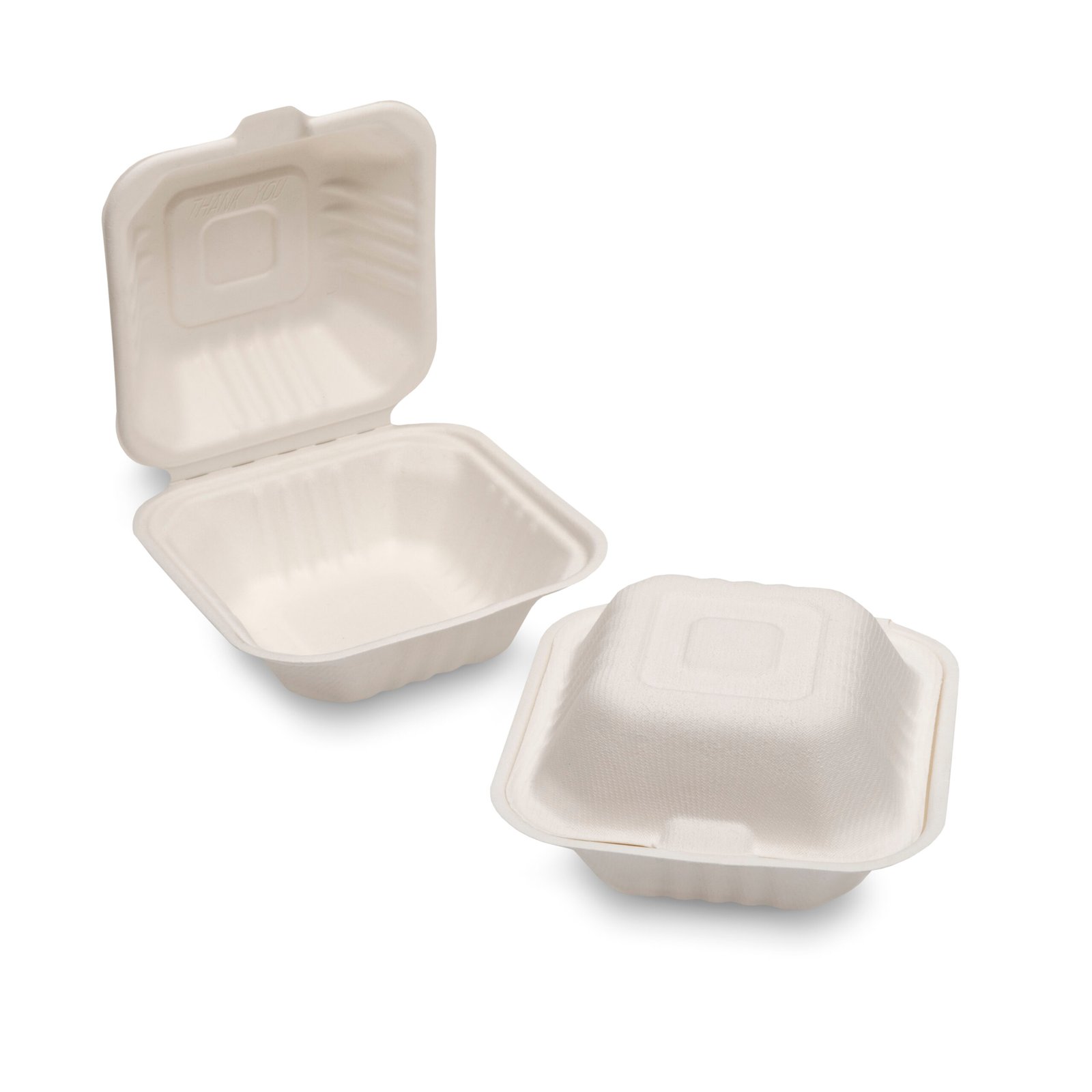 Bagasse Burger Box (152x152x78mm/6″) White (HP6)