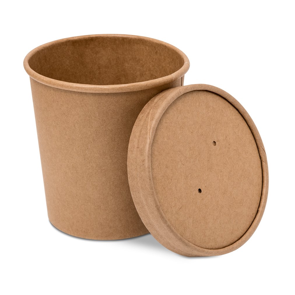 Paper Soup Cup+Lid (453ml/16oz) Kraft