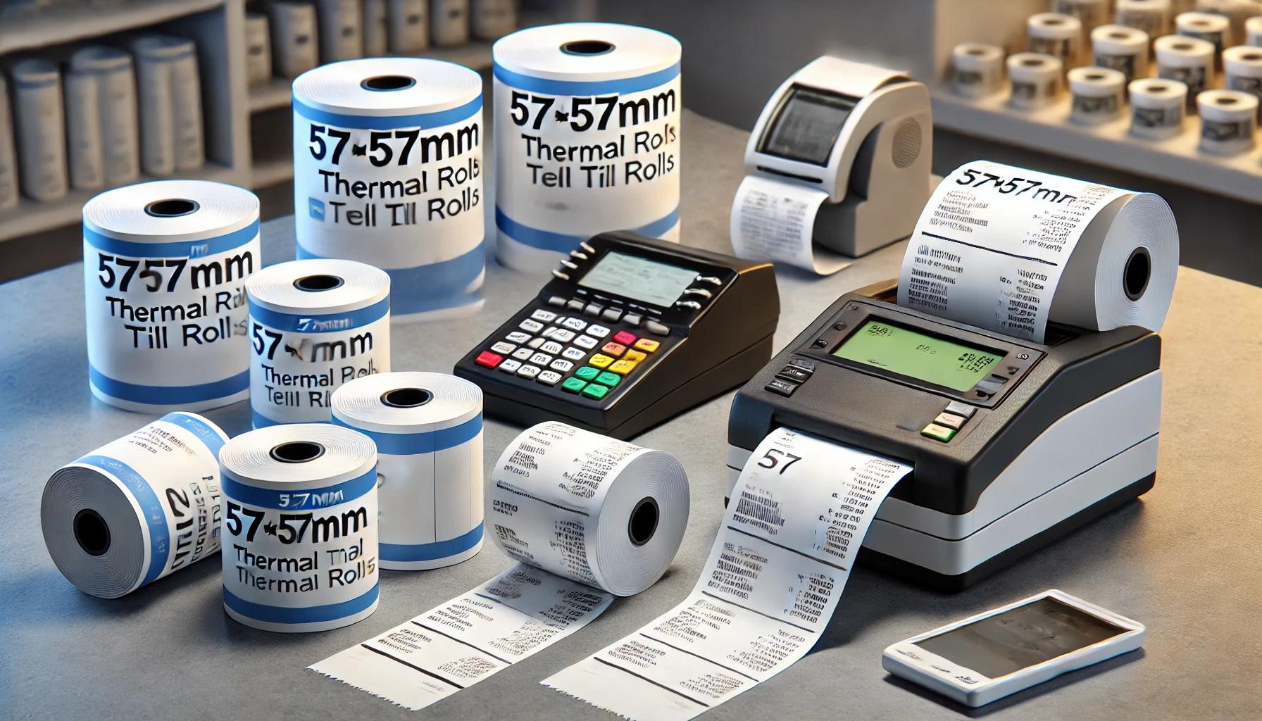 57×57mm Thermal Till Roll Perfect for POS Systems & Receipt Machines(Box of 50)