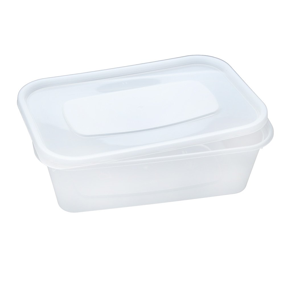 Microwave Container Rectangle HD PP (500ml/18oz) Clear