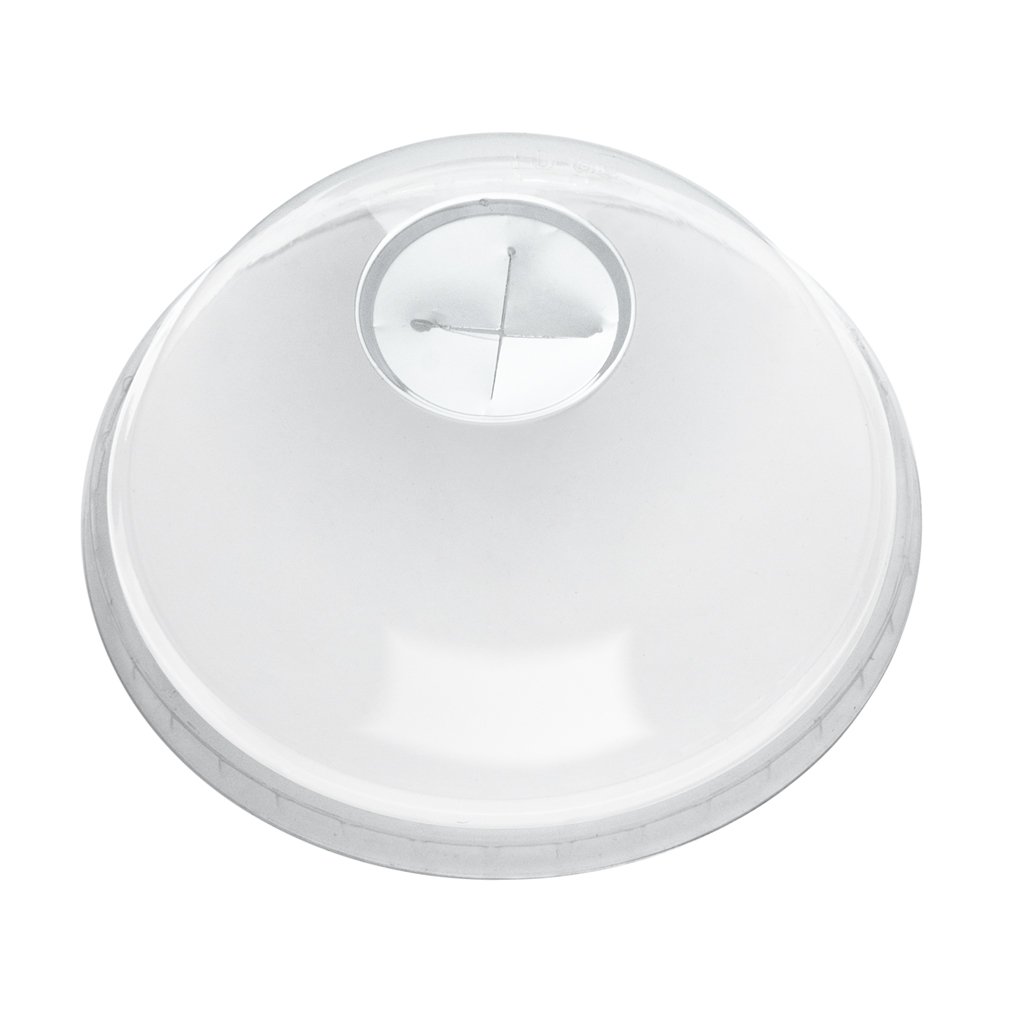 Clear Dome Lid with Cross Hole for Smoothie Cup RPET (98mm)