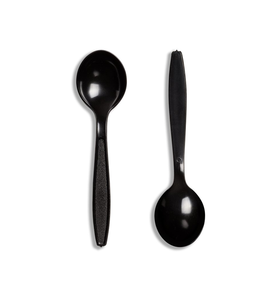 Black Premium Reusable PS (170mm/6.7″) Soup Spoon