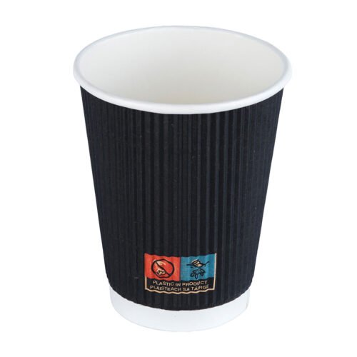 Triple Wall (Ripple) Hot Drink Cup (227ml/8oz) Black