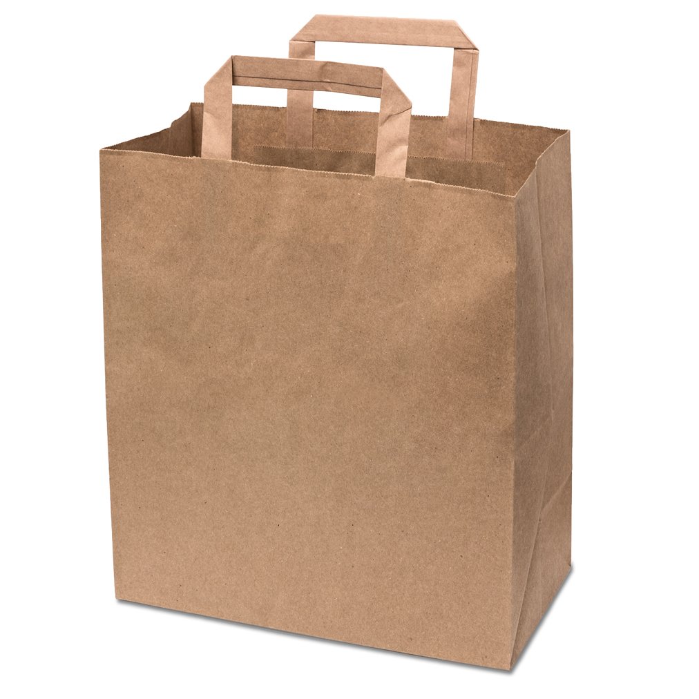 Brown Int Handle Paper Bag (260x140x290mm/10×5.5×12″) Lge