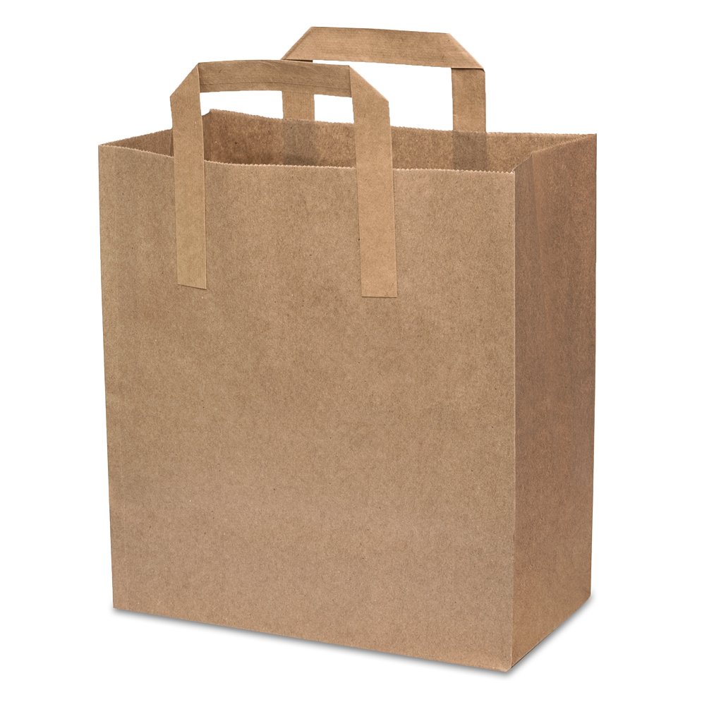 Brown Ext Handle Paper Bag (260x140x290mm/10×5.5×12″) Large
